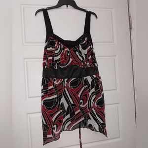 Studio 1940 sleeveless blouse with rhinestone neckline plus size 4X satin